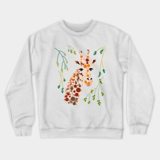 Pretty Giraffe Graphic Design Circles Bubbles Dots Crewneck Sweatshirt